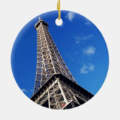 エッフェルタワーフランス旅行写真 セラミックオーナメント (裏面)