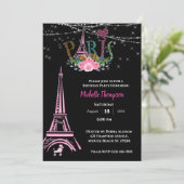 エッフェルタワーフローラパリフランス誕生日 招待状 (スタンド正面)