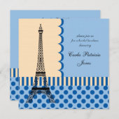 エッフェルタワーブライダフランスのルシャワーの招待状 招待状 (正面/裏面)