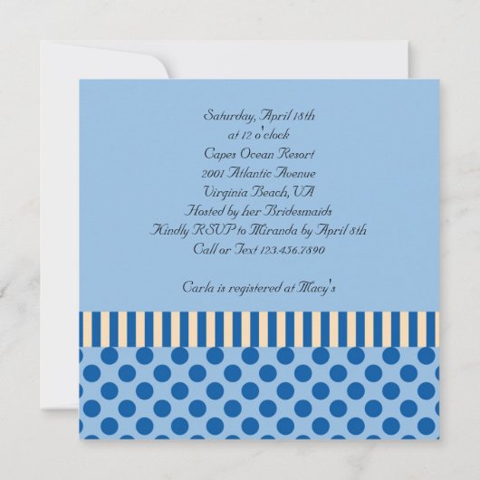 エッフェルタワーブライダフランスのルシャワーの招待状 招待状 (裏面)