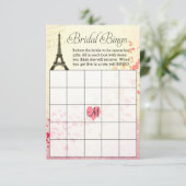 エッフェルタワーブライダルシャワービンゴカードとモノグラ 招待状 (スタンド正面)