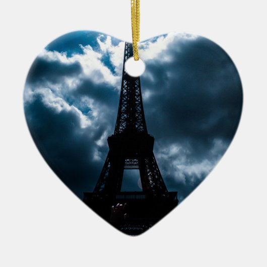 エッフェルタワーブルーナイト セラミックオーナメント (正面)