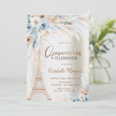 エッフェルタワーブルーバラパンパスグラスキンセアニェラ 招待状 (スタンド正面)