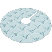 エッフェルタワーブルーフランスのクリスマスツリースカート ブラッシュドポリエステルツリースカート (アングル)