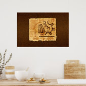 エッフェルタワーブループリント ポスター (キッチン)