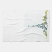 エッフェルタワーペンとインクカラーイラストレーション キッチンタオル (横)