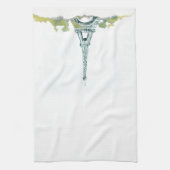 エッフェルタワーペンとインクカラーイラストレーション キッチンタオル (縦)