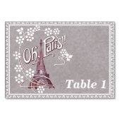 エッフェルタワーホワイトデイジーフラワーズグファンシーレイ縁どレイ テーブルナンバー (裏面)