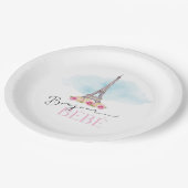 エッフェルタワーボンジュールベベベビーブシャワー紙プレート ペーパープレート (アングル)