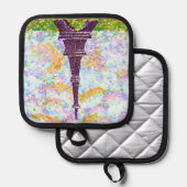 エッフェルタワーポインティリスムランドスケープポットホルダー 鍋敷き (正面/裏面)