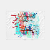 エッフェルタワーミートインパリスウォーターカラー(ばちゃばちゃ)跳ねる フリースブランケット (正面(横))