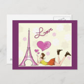エッフェルタワーラブハガキ ポストカード (正面/裏面)