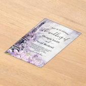 エッフェルタワーラベンダーロマ結婚ンス アクリル招待状 (レイダウン)