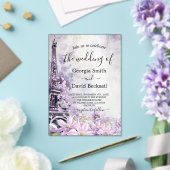 エッフェルタワーラベンダーロマ結婚ンス アクリル招待状 (インサイチュ (ウェディング))