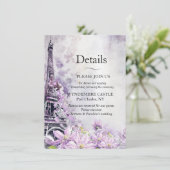 エッフェルタワーラベンダーロマ結婚ンス エンクロージャーカード (スタンド正面)