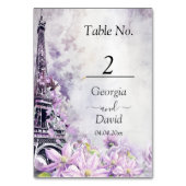 エッフェルタワーラベンダーロマ結婚ンス テーブルナンバー (裏面)