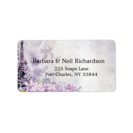 エッフェルタワーラベンダーロマ結婚ンス ラベル