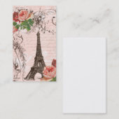 エッフェルタワーレッド&ピンクローズ 名刺 (正面/裏面)