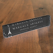 エッフェルタワーロゴブラック デスクネームプレート (側面)