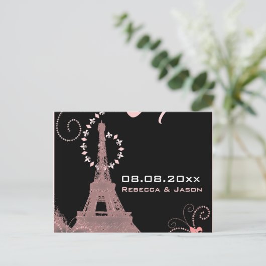 エッフェルタワーヴィンテージパリは日付を保存 案内ポストカード (スタンド正面)