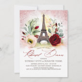 エッフェルタワーヴィンテージパリリハーサルディナー 招待状 (正面)