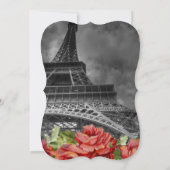 エッフェルタワーヴィンテージフローラ結婚式招待状 招待状 (裏面)