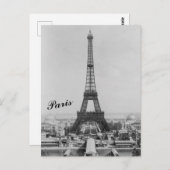 エッフェルタワーヴィンテージ写真はがき ポストカード (正面/裏面)