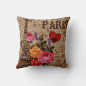 エッフェルタワーヴィンテージ フランスの クッション (裏面)