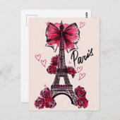 エッフェルタワーヴィンテージ フランスの ポストカード (正面/裏面)