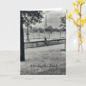 エッフェルタワー友情 カード (黄色い花)