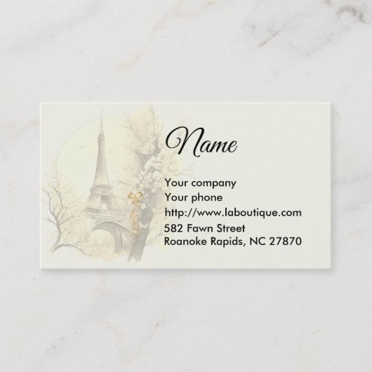 エッフェルタワー名刺 名刺 (正面)