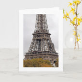 エッフェルタワー折り畳みグリーテ空白のィングカード カード (黄色い花)