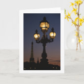 エッフェルタワー折り畳空白のみグリーティングカード カード (黄色い花)