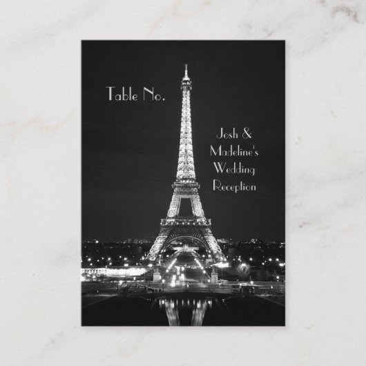 エッフェルタワー披露宴テーブルカード プレイスカード (正面)