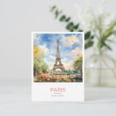 エッフェルタワー春 – パリ,フランス ポストカード (スタンド正面)