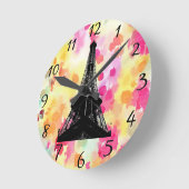 エッフェルタワー時計 ラウンド壁時計 (傾斜)