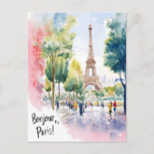 エッフェルタワー水彩夢見景 ポストカード (正面)