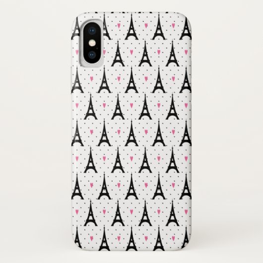 エッフェルタワー水玉模様&ハートパターン Case-Mate iPhoneケース (裏面)