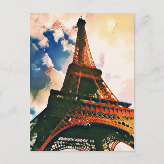 エッフェルタワー浮世絵 ポストカード (正面)