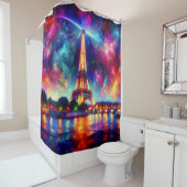 エッフェルタワー海の夕日» シャワーカーテン (インサイチュ)