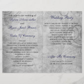 エッフェルタワー海軍シルバー折り曲げ結婚式 プログラム (裏面)