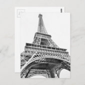 エッフェルタワー白黒はがき ポストカード (正面/裏面)