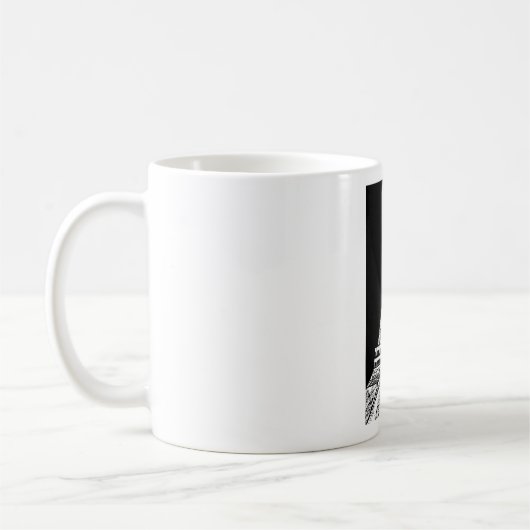 エッフェルタワー白黒画像 コーヒーマグカップ (左)