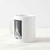 エッフェルタワー白黒画像 コーヒーマグカップ (正面左)