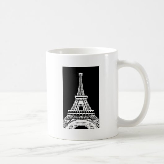 エッフェルタワー白黒画像 コーヒーマグカップ (右)