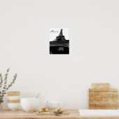 エッフェルタワー白黒2 ポスター (キッチン)