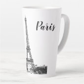 エッフェルタワー白黒 カフェラテマグ (右アングル)