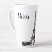 エッフェルタワー白黒 カフェラテマグ (左アングル)