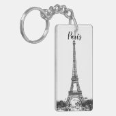エッフェルタワー白黒 キーホルダー (正面左)