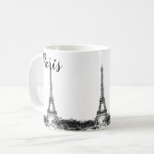 エッフェルタワー白黒 コーヒーマグカップ (正面左)